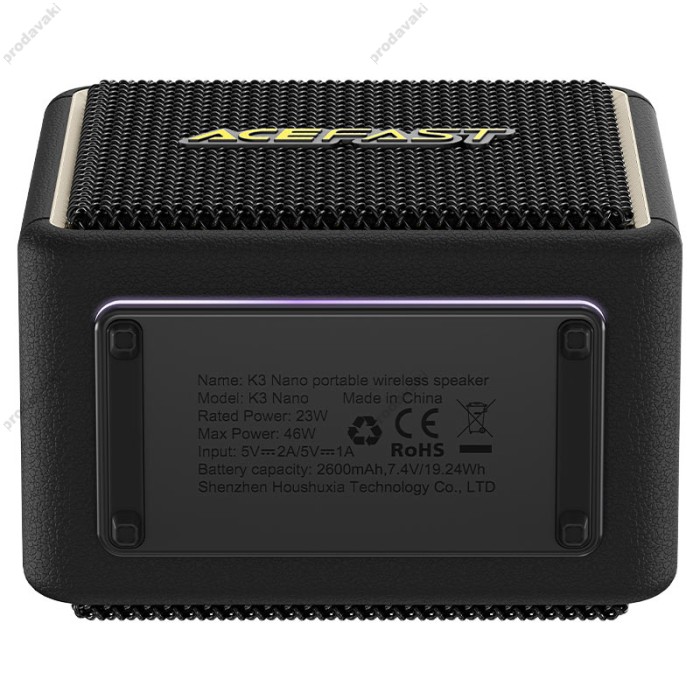 Портативна колонка Bluetooth ACEFAST K3 Nano portable wireless speaker BT5.4 USB/TF/AUX TWS 46W Black